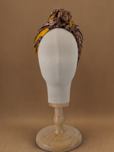 Bon’wax satin de soie géométrie marron