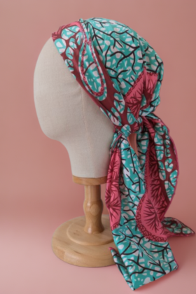 Bon’wax satin de soie vert et rose