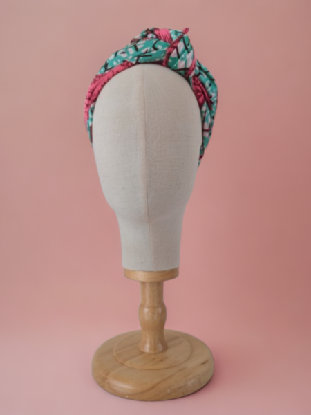 Bon’wax satin de soie vert et rose