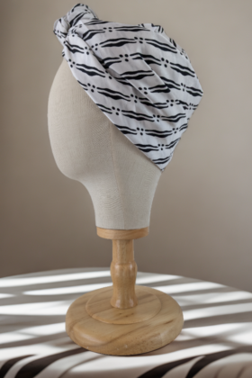 Bon’wax satin de soie noir et blanc