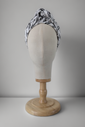 Bon’wax satin de soie noir et blanc