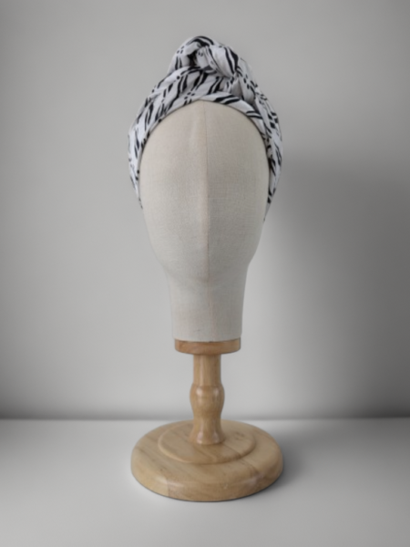 Bon’wax satin de soie noir et blanc