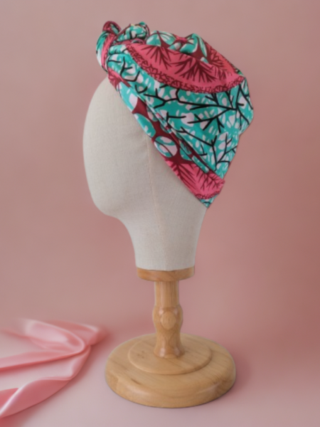 Bon’wax satin de soie vert et rose