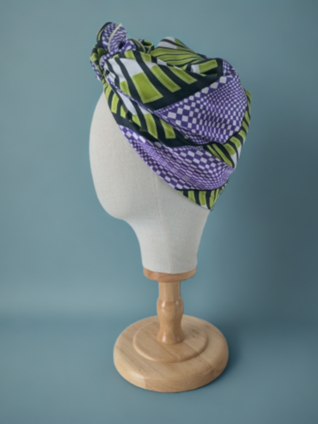 Bon’wax satin de soie vert et violet