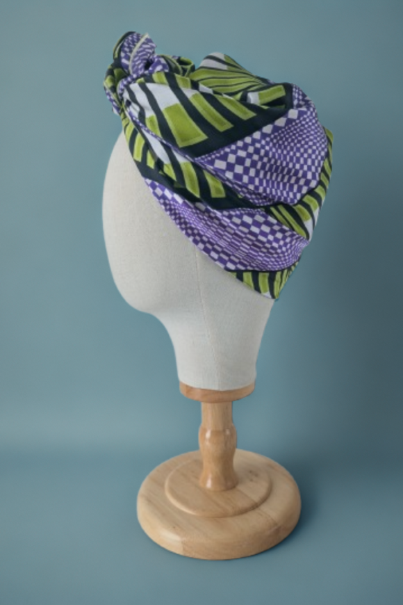 Bon’wax satin de soie vert et violet