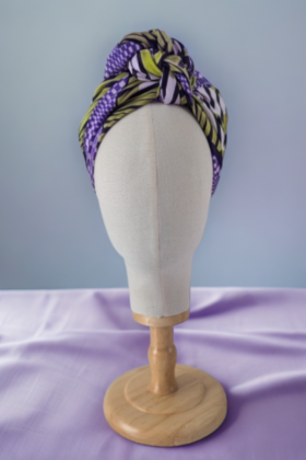 Bon’wax satin de soie vert et violet