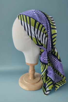 Bon’wax satin de soie vert et violet
