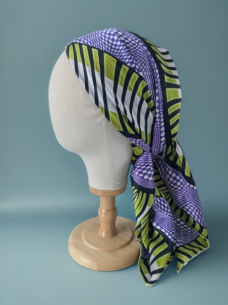 Bon’wax satin de soie vert et violet